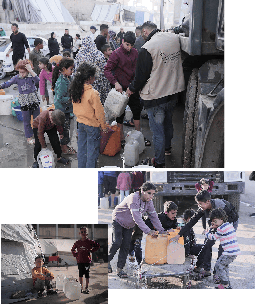 ガザ地区での緊急人道支援の様子