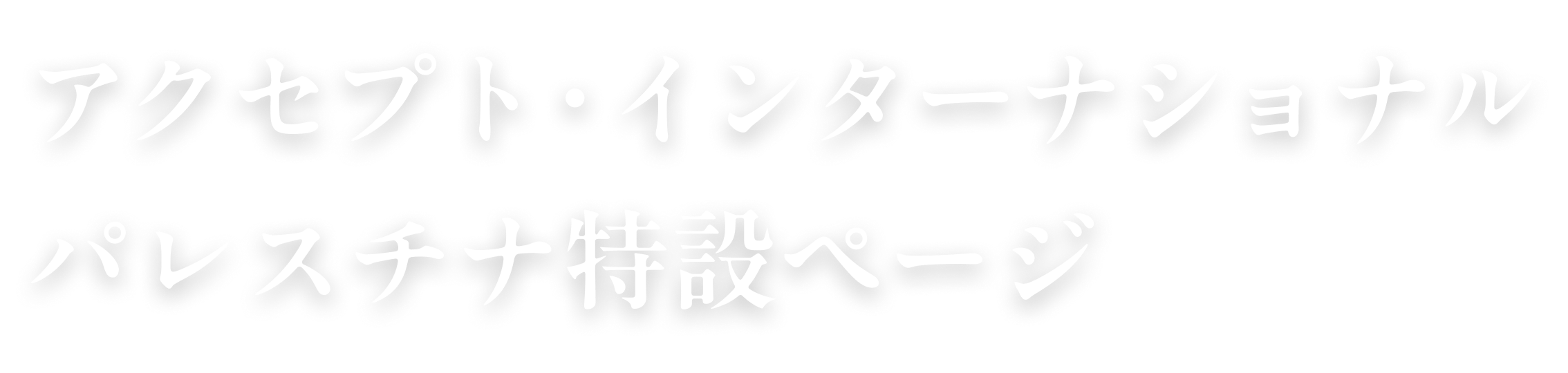 アクセプト・インターナショナル パレスチナ特設ページ