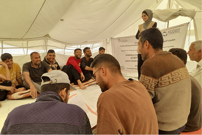 避難民キャンプの様子